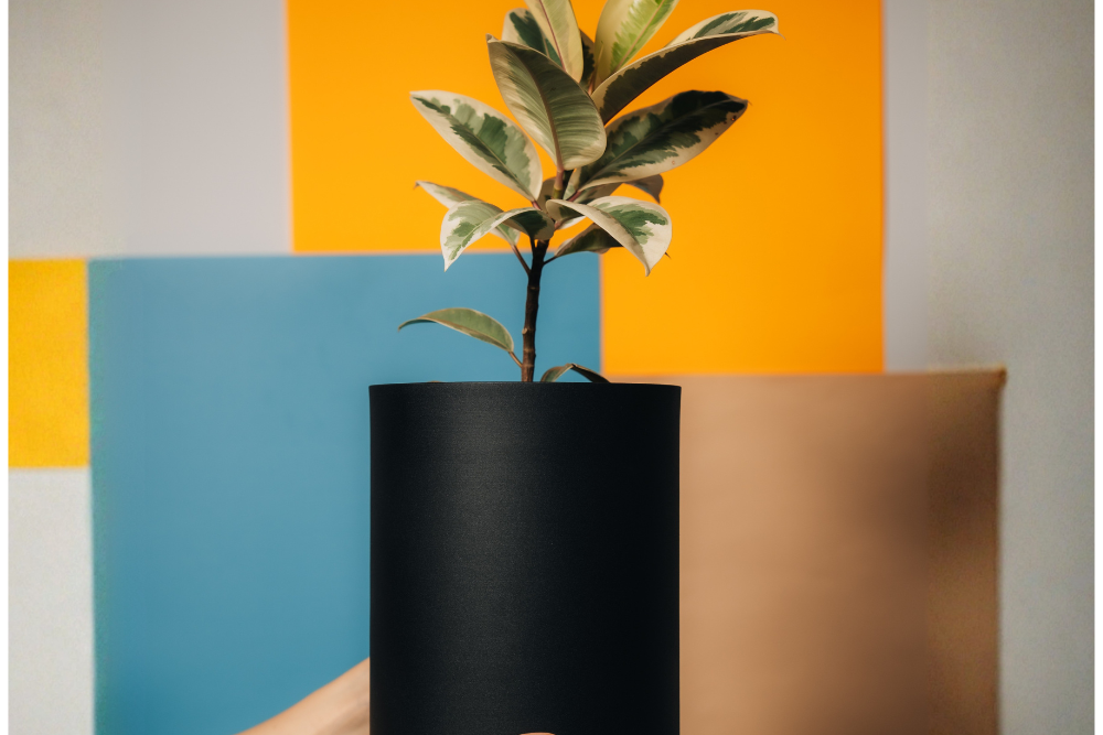 Matera Cilindrus de 20 cm en aluminio negro mate de dosdos design, ideal para interiores modernos.